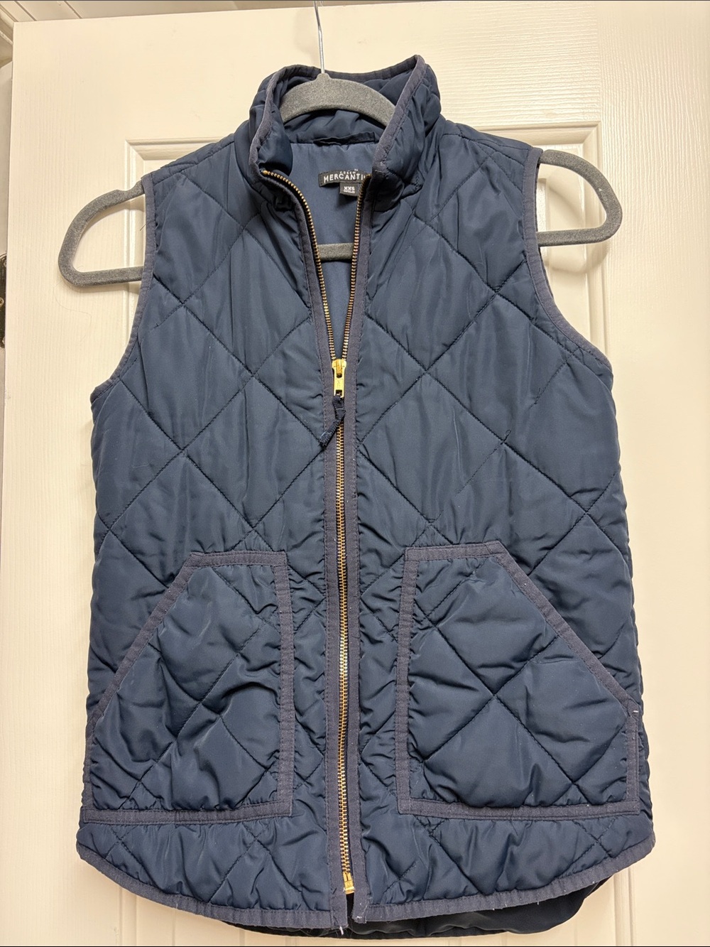 J. Crew Navy Quilted Puffer Vest